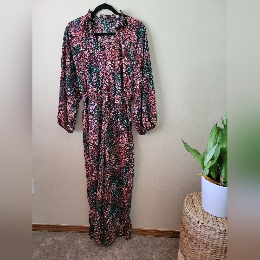 Zara floral wideleg jumpsuit